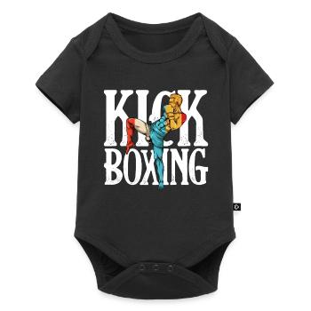 Kickboxing Kraftsilhouette - Baby Premium Kurzarmbody - Schwarz - Vorne
