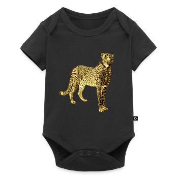 Leopard Golden Graffiti Art - Baby Premium short-sleeve bodysuit - black - Front