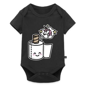 Never grow up - Unicorn toilet paper - Baby Premium short-sleeve bodysuit - black - Front