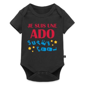 adolescent / enfant / ado / adolescente - Body à manches courtes Premium Bébé - noir - Devant