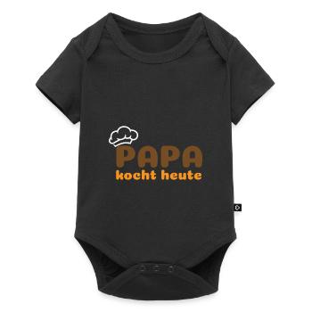 Papa kocht heute - Baby Premium Kurzarmbody - Schwarz - Vorne