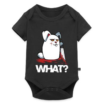 Quoi ? Le Lapin Sanglant avec un Couteau. - Body à manches courtes Premium Bébé - noir - Devant