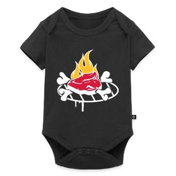 Steak avec os sur le gril - Body à manches courtes Premium Bébé - noir - Devant