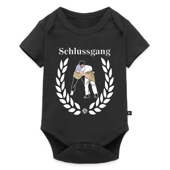 Schwingen Schwinger Schlussgang  Schwingerkönig - Baby Premium Kurzarmbody - Schwarz - Vorne