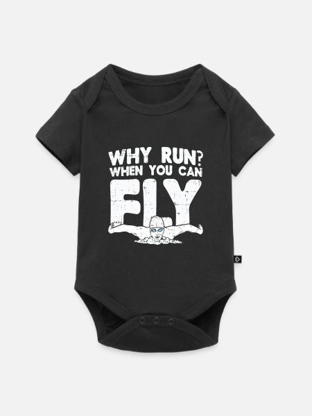 Schwimmen Schwimmer Geschenk - Baby Premium Kurzarmbody - Schwarz
