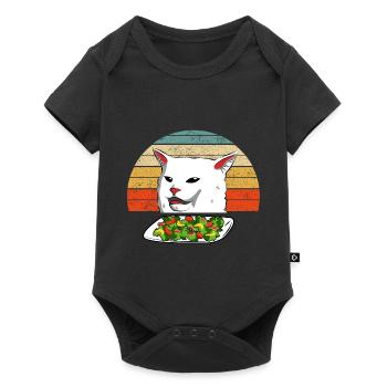 Cat Meme Woman Yelling At Table Dinner Vintage - Body à manches courtes Premium Bébé - noir - Devant