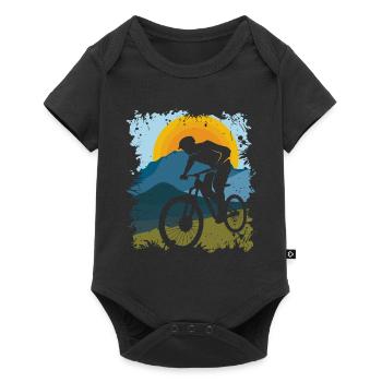 Mountain Bike | Mountains | Sun | Nature | Sport - Baby Premium short-sleeve bodysuit - black - Front