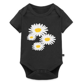 Flower Daisies - Baby Premium short-sleeve bodysuit - black - Front