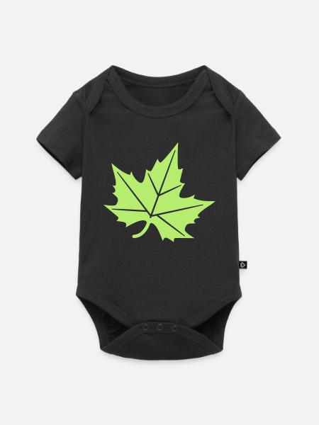 Platane Blatt Design - Baby Premium Kurzarmbody - Schwarz