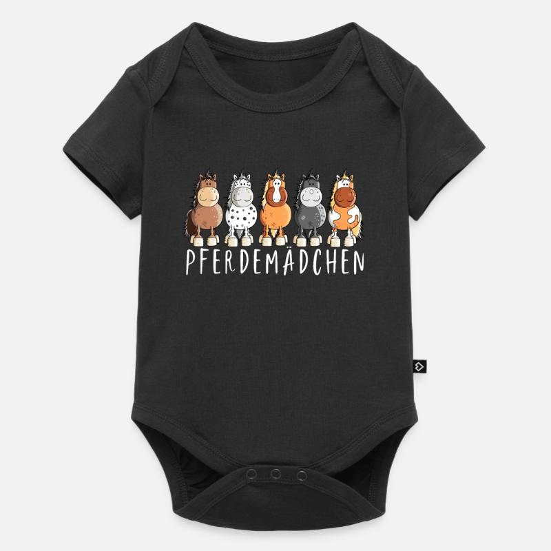 Pferdemädchen I Pferde Comic - Baby Premium Kurzarmbody - Schwarz