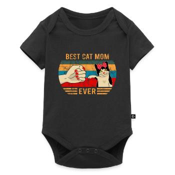 Vintage Best Cat Mom Ever Bump Kitten Design - Baby Premium short-sleeve bodysuit - black - Front
