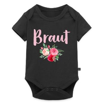 Braut Rosen romantisch Junggesellinnenabschied - Baby Premium Kurzarmbody - Schwarz - Vorne