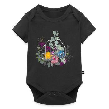 Greenhouse with lush flowers and plants - Baby Premium short-sleeve bodysuit - black - Front