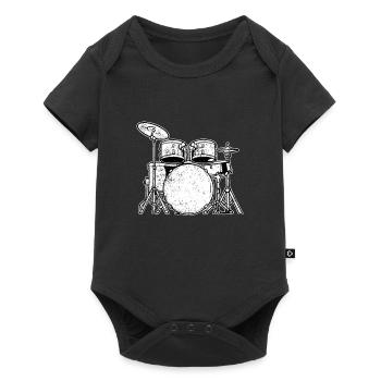 Schlagzeug Schlagzeuger - Baby Premium Kurzarmbody - Schwarz - Vorne