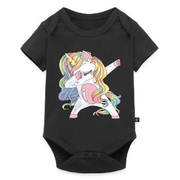 Tamponner un cadeau de licorne - Body à manches courtes Premium Bébé - noir - Devant