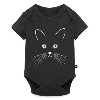 Chat aux yeux verts - Body à manches courtes Premium Bébé - noir - Devant