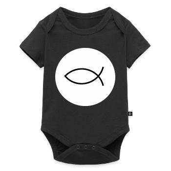 Jésus poisson noir blanc ichthys poisson poisson poisson - Body à manches courtes Premium Bébé - noir - Devant