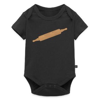 Dough roller - Rolling pin made of wood - Baby Premium short-sleeve bodysuit - black - Front