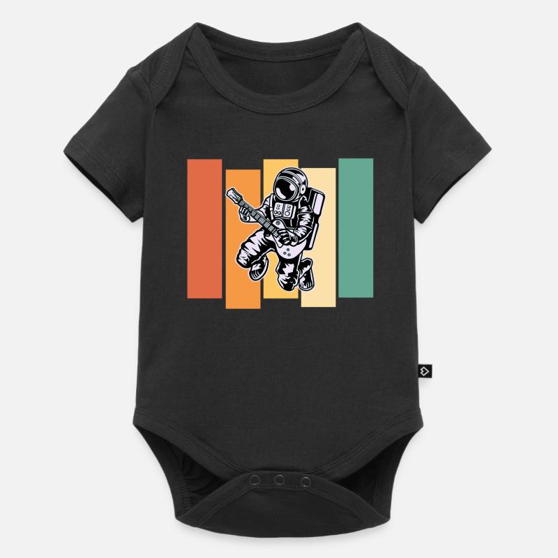 Cadeau rock and roll d'astronaute guitariste - Body à manches courtes Premium Bébé - noir