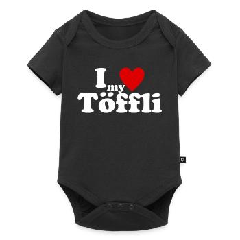 I Love my Töffli - Baby Premium Kurzarmbody - Schwarz - Vorne