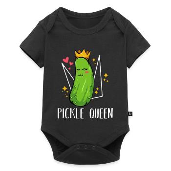 Pickle Queen – Royal Cucumber - Baby Premium short-sleeve bodysuit - black - Front