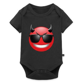 EMOJI devil with sunglasses funny design - Baby Premium short-sleeve bodysuit - black - Front