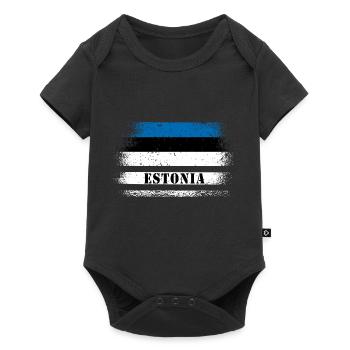 Estonia vintage flag - Baby Premium short-sleeve bodysuit - black - Front
