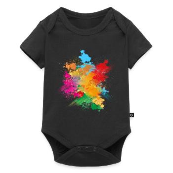 Color powder explosion of colored color powder - Baby Premium short-sleeve bodysuit - black - Front