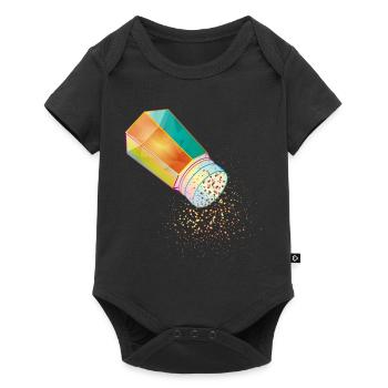 Pfefferstreuer aus buntem Glas mit Pfefferkörner - Baby Premium Kurzarmbody - Schwarz - Vorne