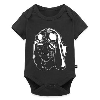 Basset Hound - Baby Premium short-sleeve bodysuit - black - Front
