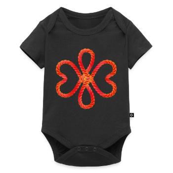 heart-shaped red intertwined cords - Baby Premium short-sleeve bodysuit - black - Front