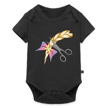 Scissors cut a blonde braid - Baby Premium short-sleeve bodysuit - black - Front