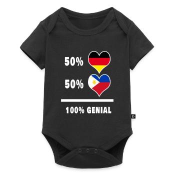 Germany and Philippines Awesome / Gift - Baby Premium short-sleeve bodysuit - black - Front