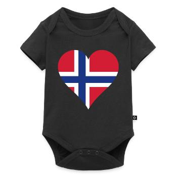 La Norvège, cœur - Body à manches courtes Premium Bébé - noir - Devant