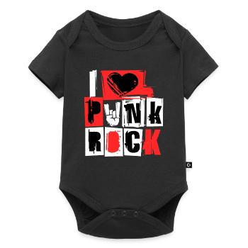 I love punk rock punk rock music hard rock metal - Baby Premium short-sleeve bodysuit - black - Front