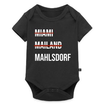 Stadtnamen im modernen Schriftzug Mahlsdorf - Baby Premium Kurzarmbody - Schwarz - Vorne