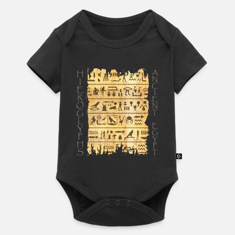 Torn papyri with hieroglyphics - Baby Premium short-sleeve bodysuit - black