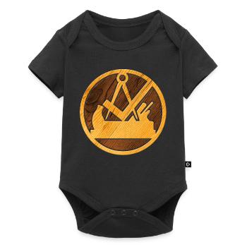 Charpentier cool et armoiries de la guilde des charpentiers en bois - Body à manches courtes Premium Bébé - noir - Devant