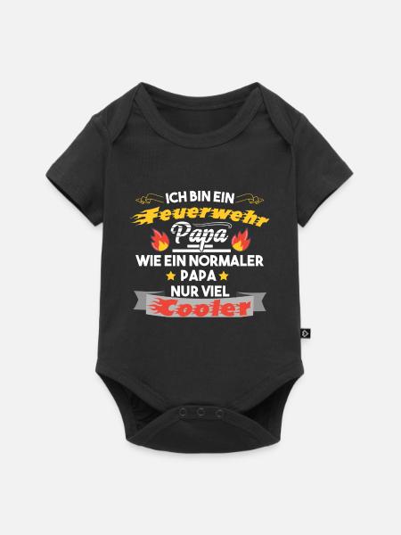 Feuerwehr Papa - Baby Premium Kurzarmbody - Schwarz