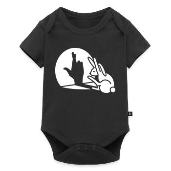 Funny rabbit hand shadow crossed fingers good luck - Baby Premium short-sleeve bodysuit - black - Front