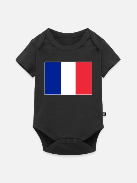 Frankreich Flagge - Baby Premium Kurzarmbody - Schwarz