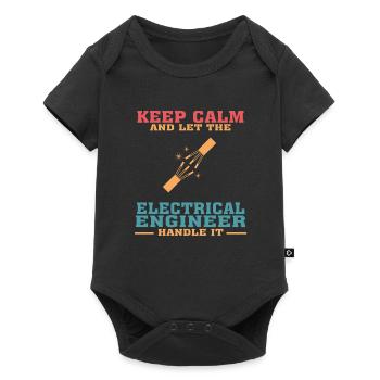 Funny Electrical Engineer Tshirt, Keep Calm - Baby Premium short-sleeve bodysuit - black - Front