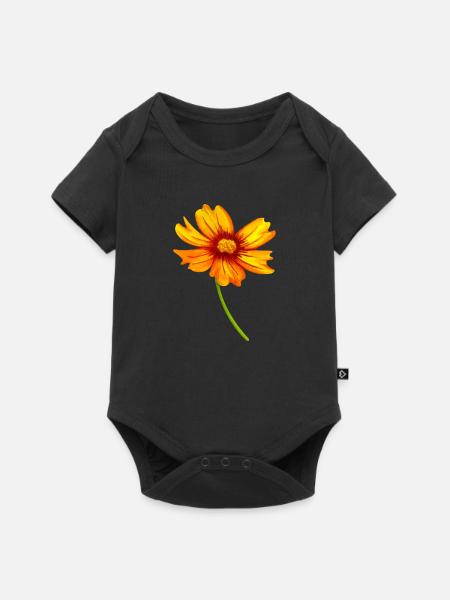 Blume - Baby Premium Kurzarmbody - Schwarz