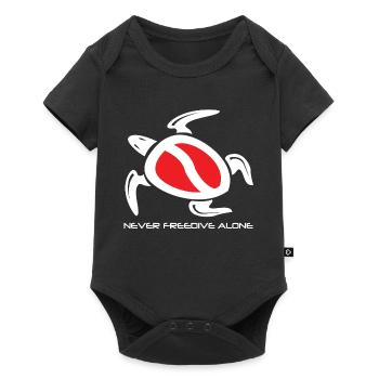 tortue en apnée - Body à manches courtes Premium Bébé - noir - Devant