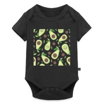 Eggplant and avocado pattern - Baby Premium short-sleeve bodysuit - black - Front
