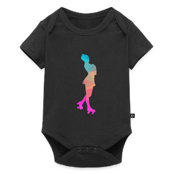 Abstrakter Eis- und Rollschuh-Design - Baby Premium short-sleeve bodysuit - black - Front