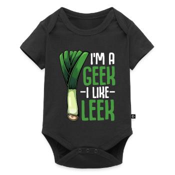 LauchGeek: Ich mag Lauch - Baby Premium Kurzarmbody - Schwarz - Vorne