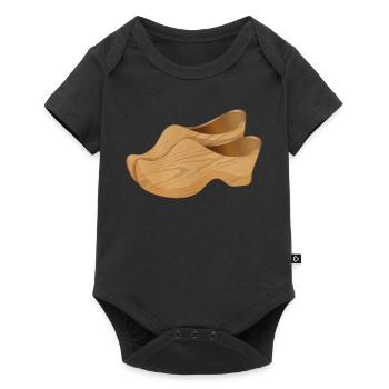 Two Dutch wooden shoes also called clogs - Baby Premium short-sleeve bodysuit - black - Front