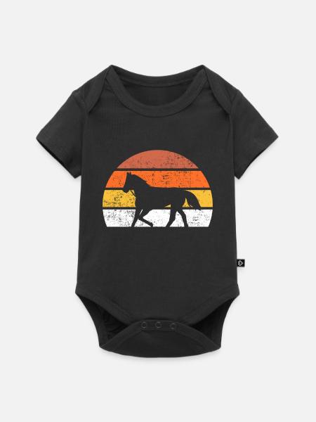 Pferd Retro - Baby Premium Kurzarmbody - Schwarz