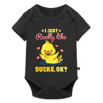 Duck Duck Lover - Baby Premium short-sleeve bodysuit - black - Front